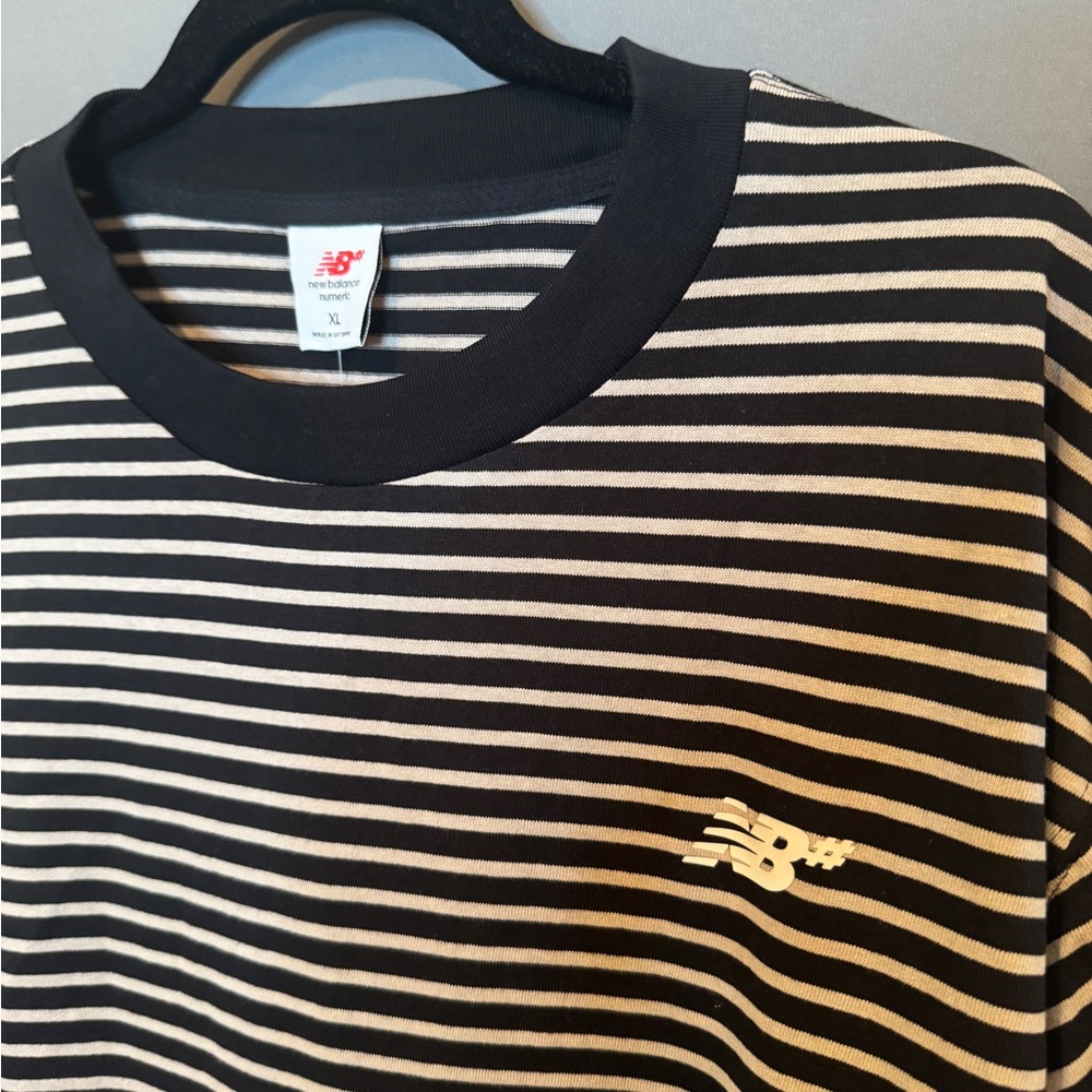 New Balance Blue and White Striped T-Shirt